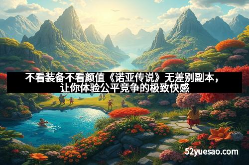 不看装备不看颜值《诺亚传说》无差别副本，让你体验公平竞争的极致快感